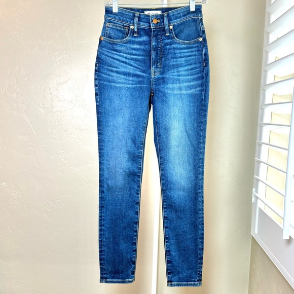 Madewell Curvy High-Rise Skinny Jeans Blue Wash Size 24 - Picture 1 of 8